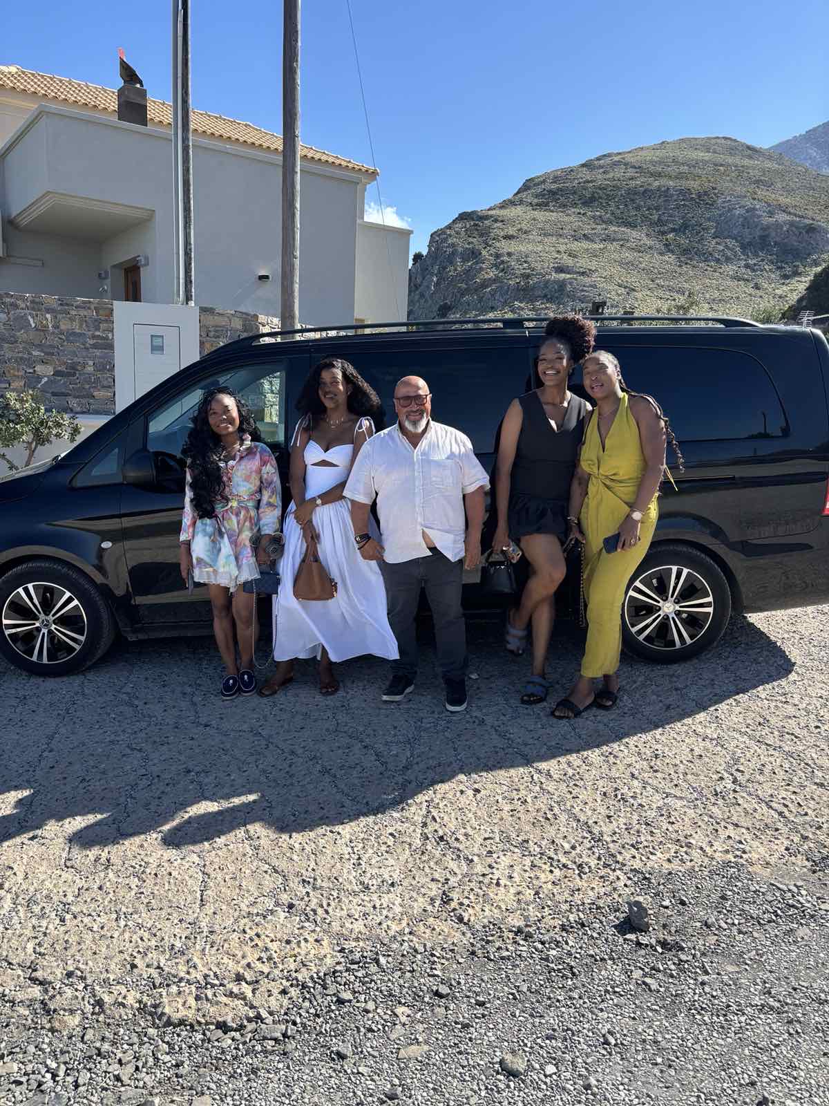 Taxi driver with driving a Mercedes